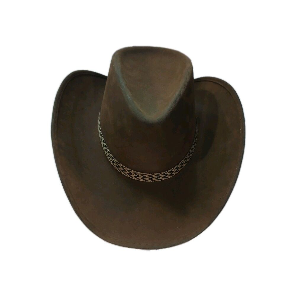 Brown Cowboy Hat Western Style Wide Brim Ranch Rodeo Adult Unisex - Picture 2 of 6